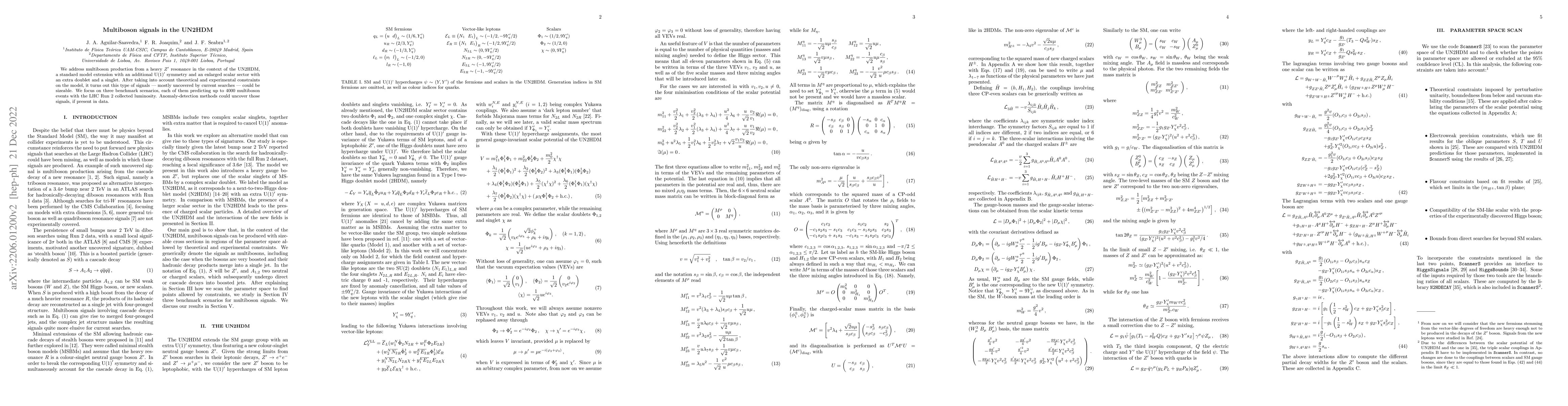 Thumbnail for Multiboson signals in the UN2HDM