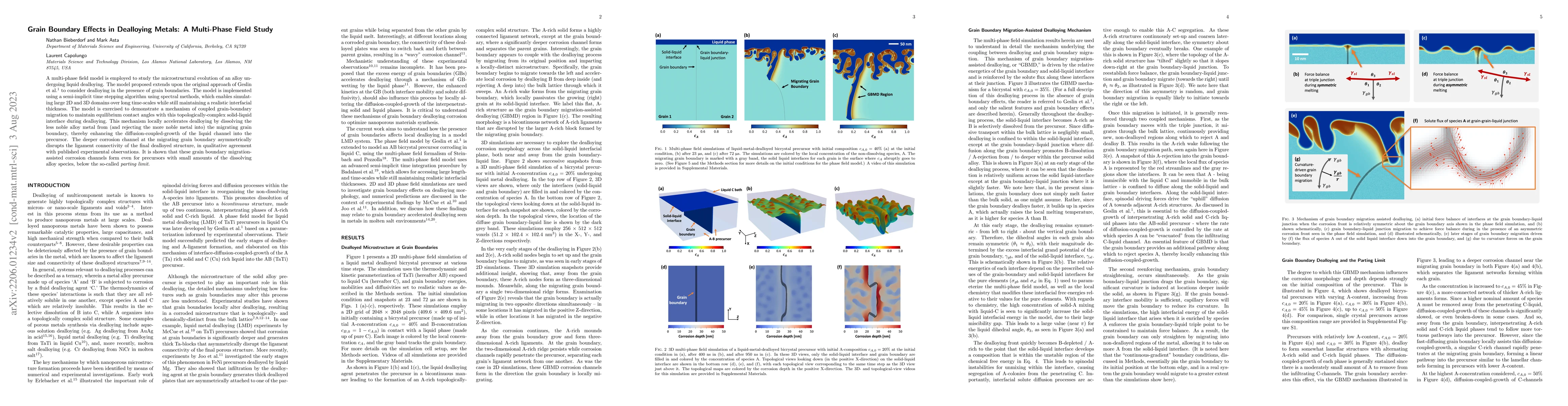 Thumbnail for Grain Boundary Effects in Dealloying Metals: A Multi-Phase Field Study