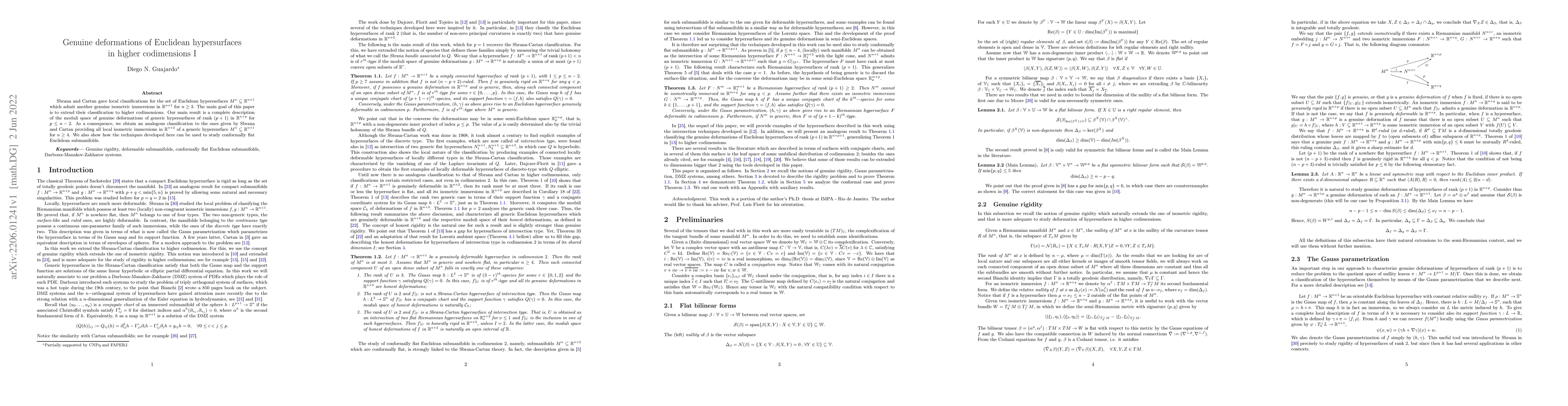Thumbnail for Genuine deformations of Euclidean hypersurfaces in higher codimensions I