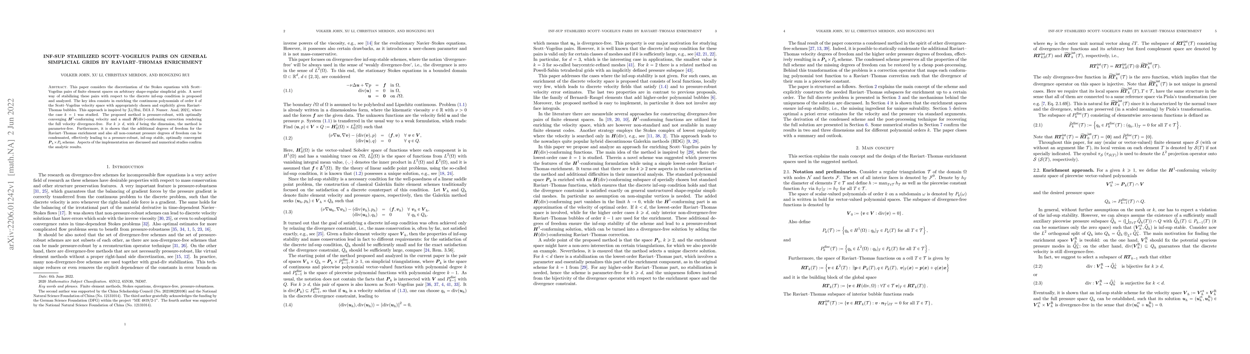 Thumbnail for Inf-sup stabilized Scott--Vogelius pairs on general simplicial grids by
  Raviart--Thomas enrichment