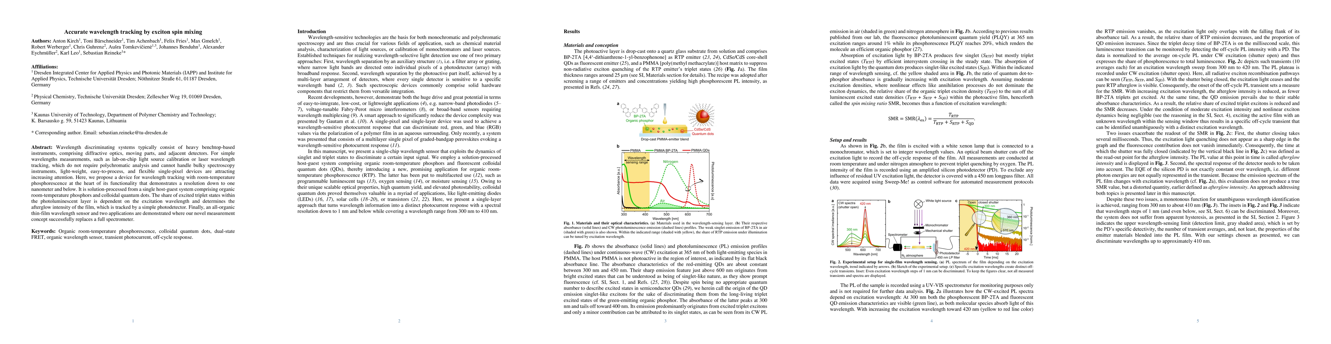 Thumbnail for Accurate wavelength tracking by exciton spin mixing