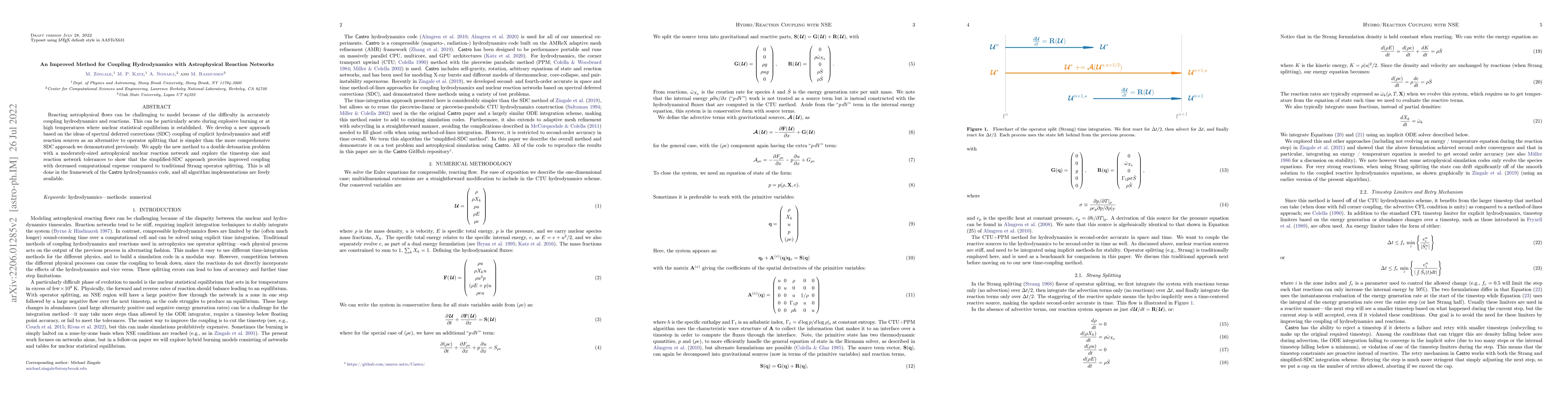 Thumbnail for An Improved Method for Coupling Hydrodynamics with Astrophysical
  Reaction Networks