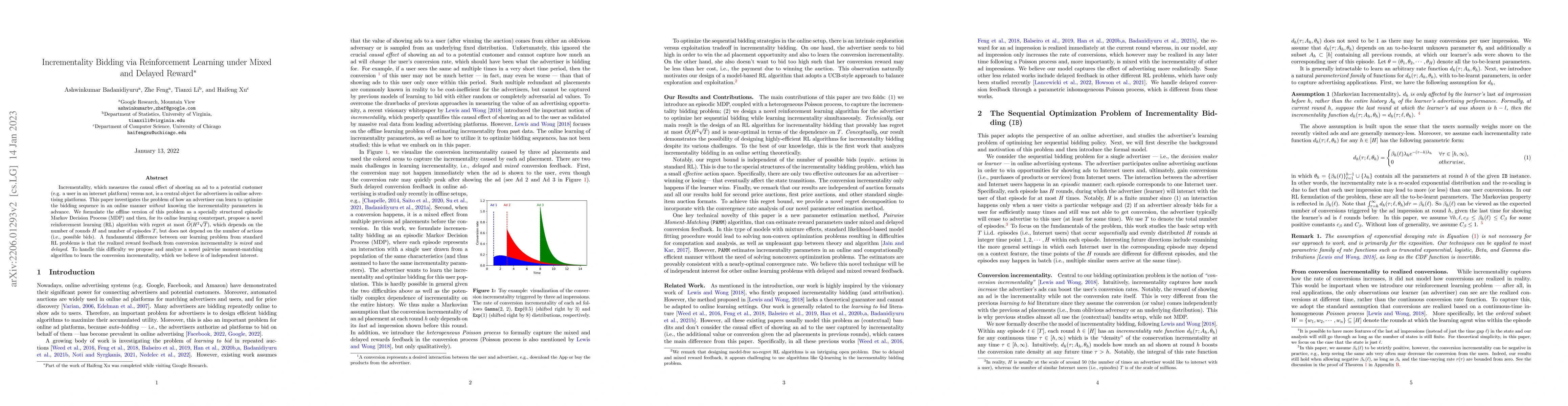 Thumbnail for Incrementality Bidding via Reinforcement Learning under Mixed and
  Delayed Rewards