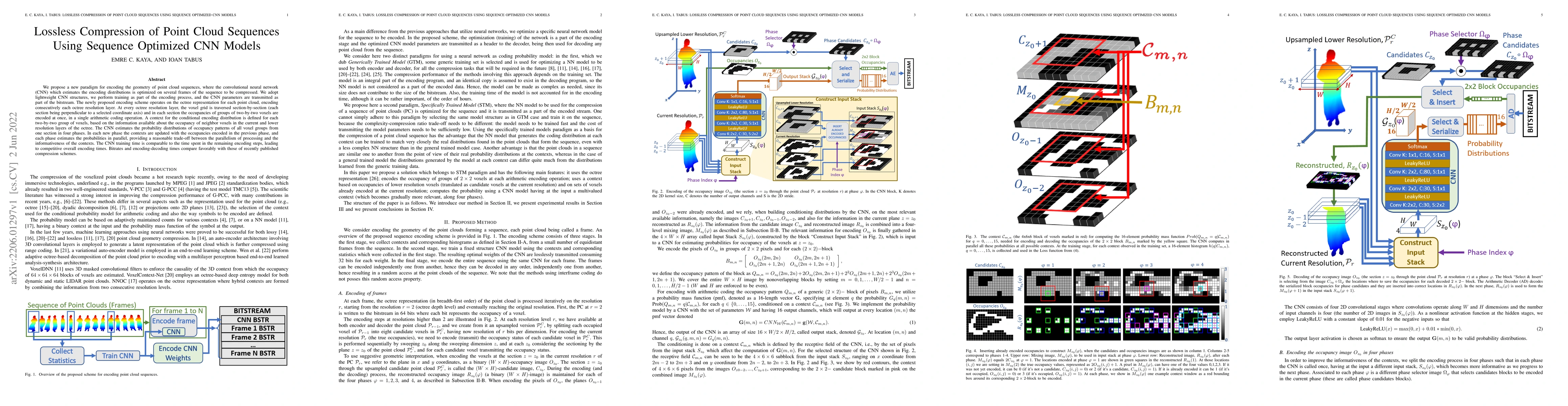 Thumbnail for Lossless Compression of Point Cloud Sequences Using Sequence Optimized
  CNN Models
