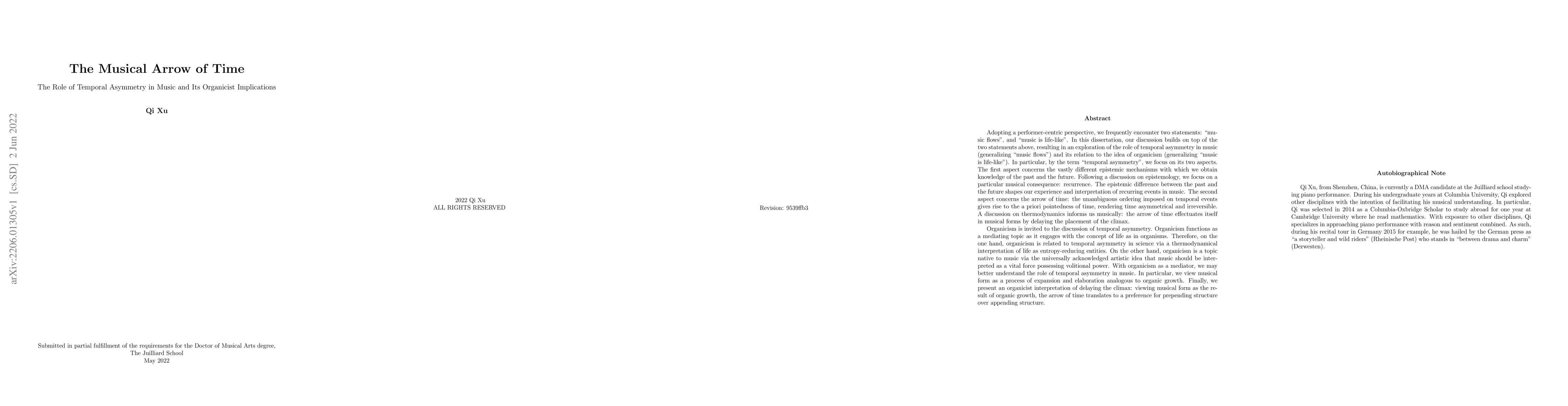 Thumbnail for The Musical Arrow of Time -- The Role of Temporal Asymmetry in Music and
  Its Organicist Implications