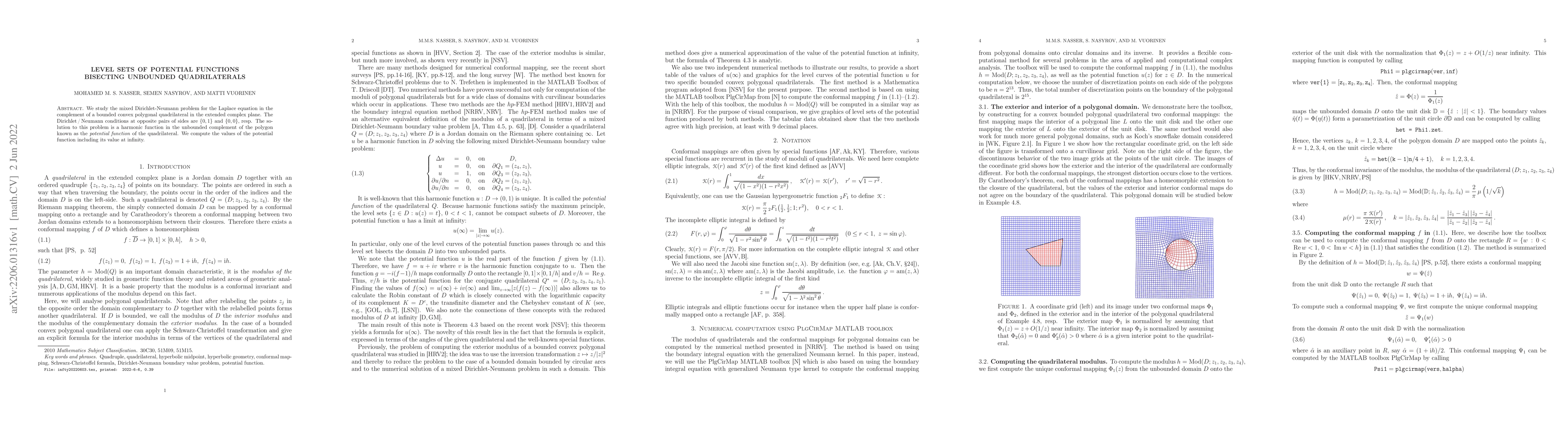 Thumbnail for Level sets of potential functions bisecting unbounded quadrilaterals