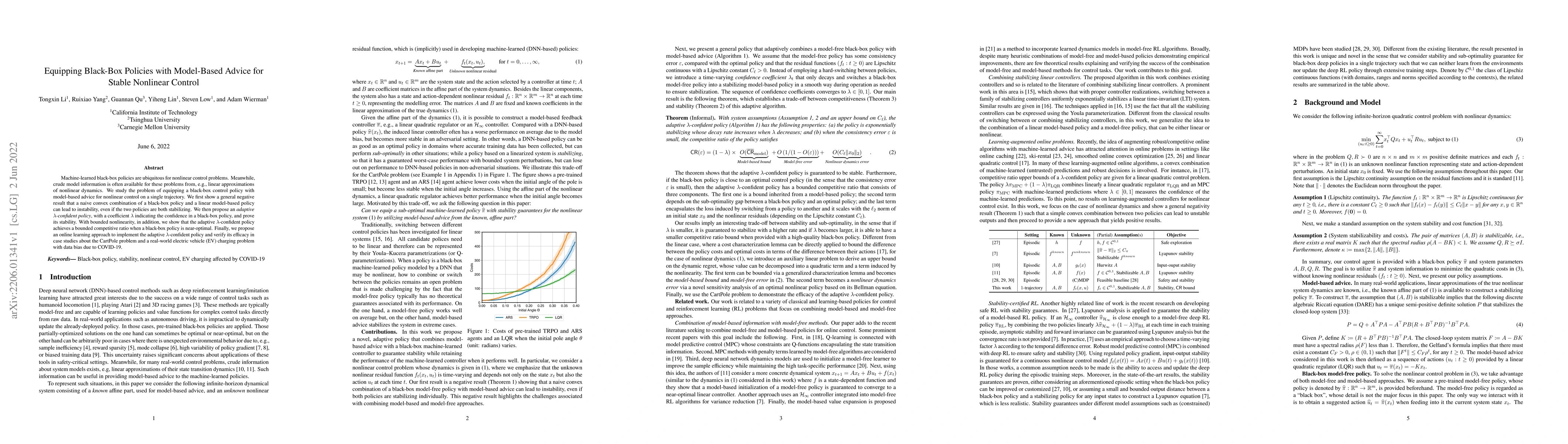 Thumbnail for Equipping Black-Box Policies with Model-Based Advice for Stable
  Nonlinear Control