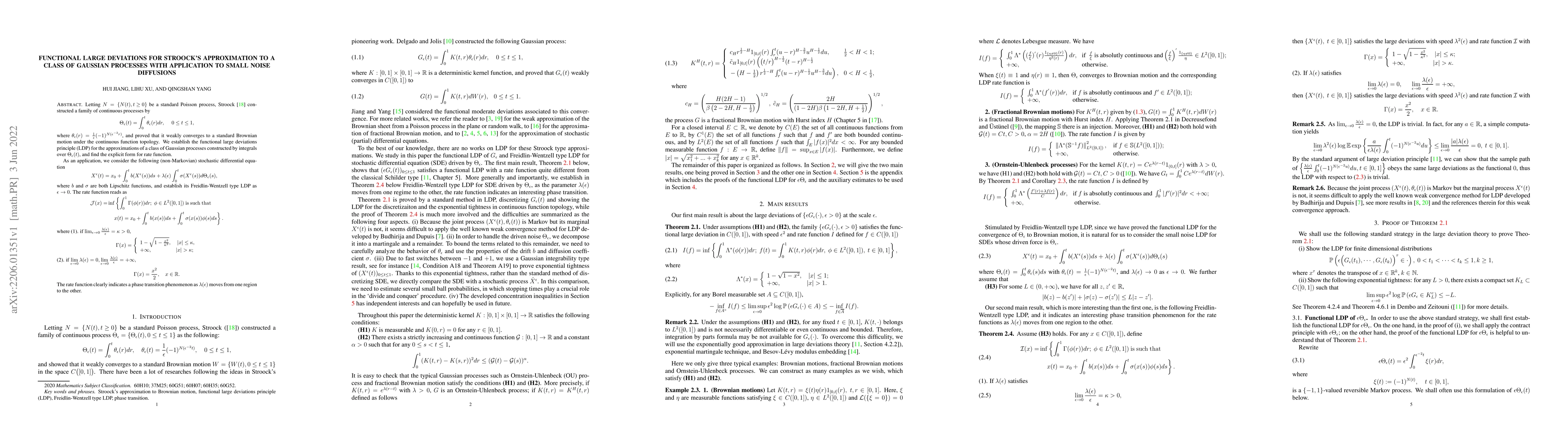 Thumbnail for Functional large deviations for Stroock's approximation to a class of
  Gaussian processes with application to small noise diffusions