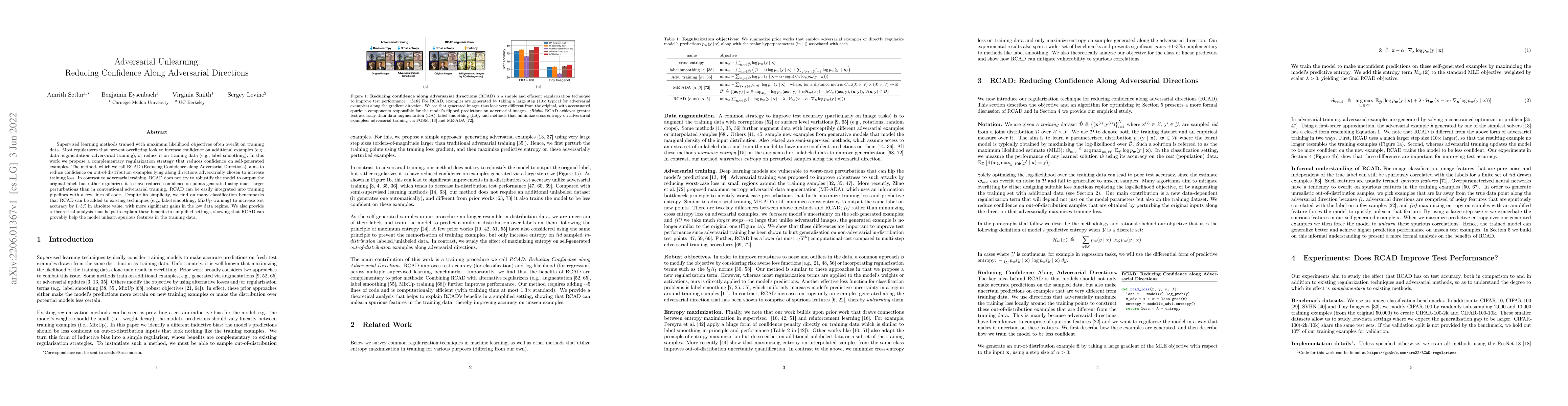 Thumbnail for Adversarial Unlearning: Reducing Confidence Along Adversarial Directions