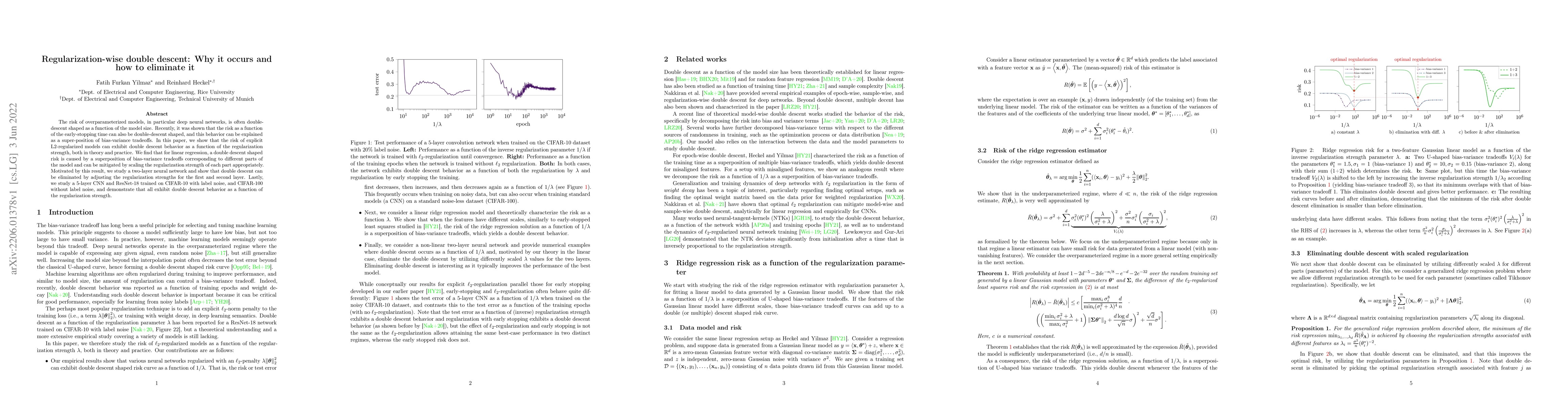 Thumbnail for Regularization-wise double descent: Why it occurs and how to eliminate
  it