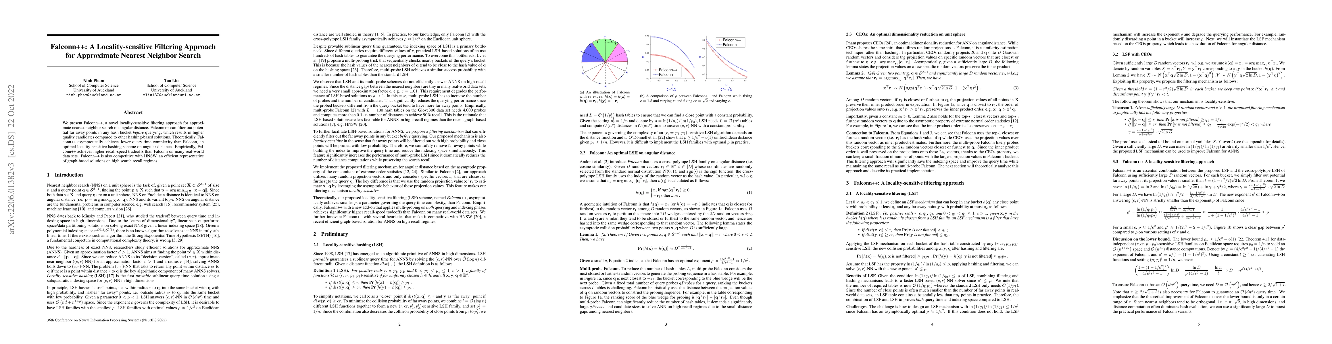 Thumbnail for Falconn++: A Locality-sensitive Filtering Approach for Approximate
  Nearest Neighbor Search