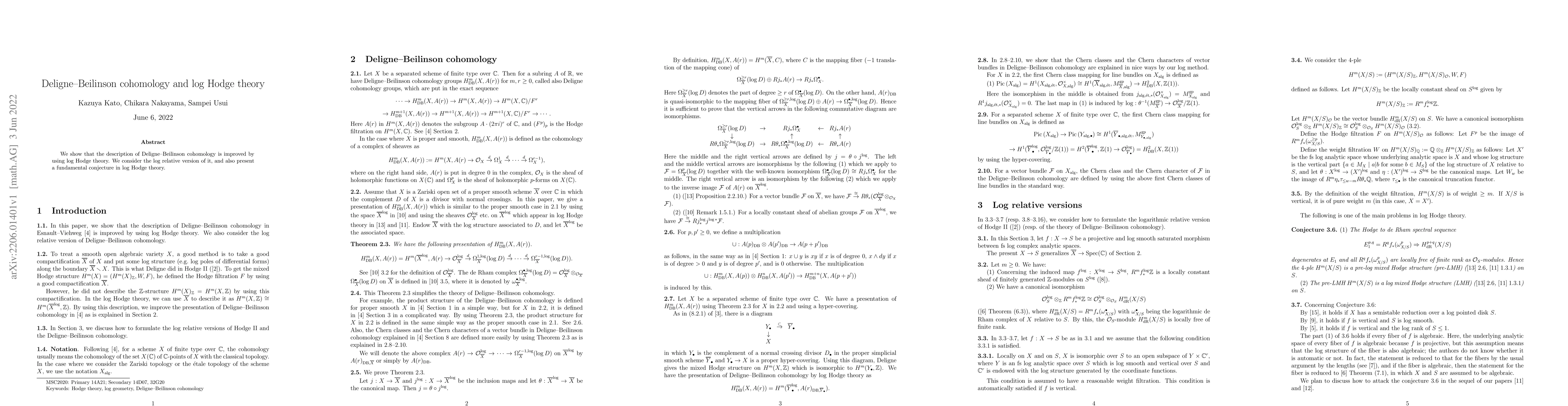 Thumbnail for Deligne--Beilinson cohomology and log Hodge theory