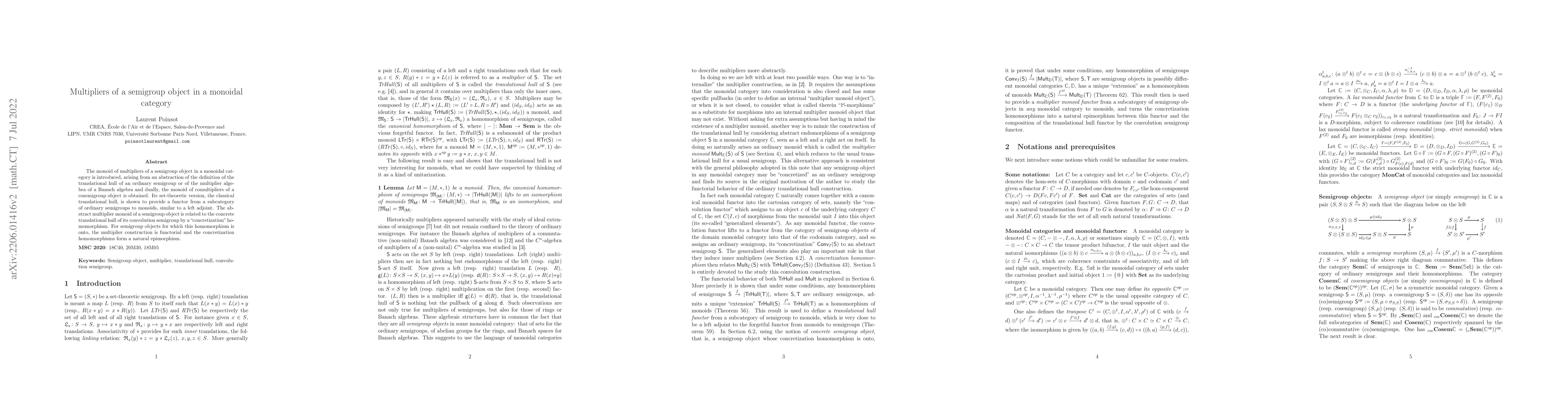 Thumbnail for Multipliers of a semigroup object in a monoidal category