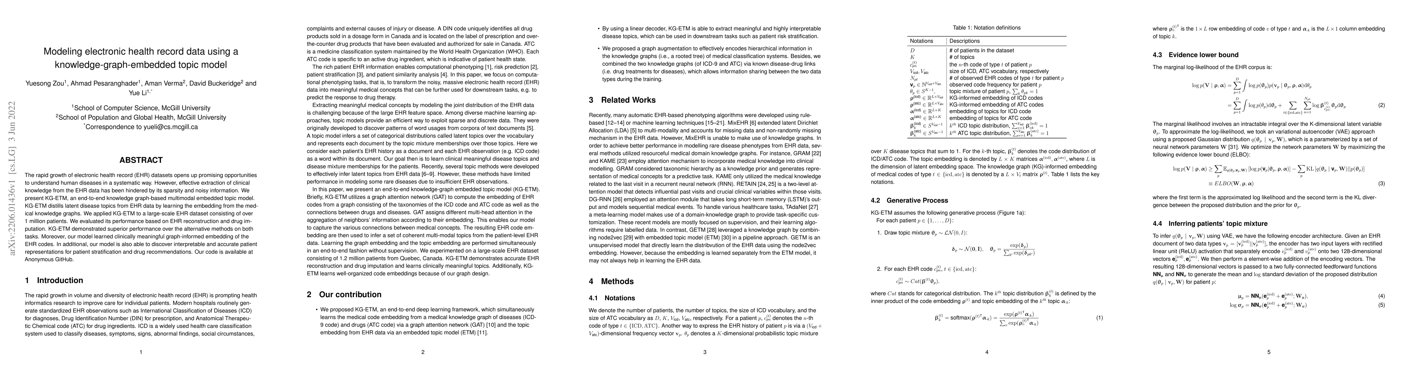 Thumbnail for Modeling electronic health record data using a knowledge-graph-embedded
  topic model