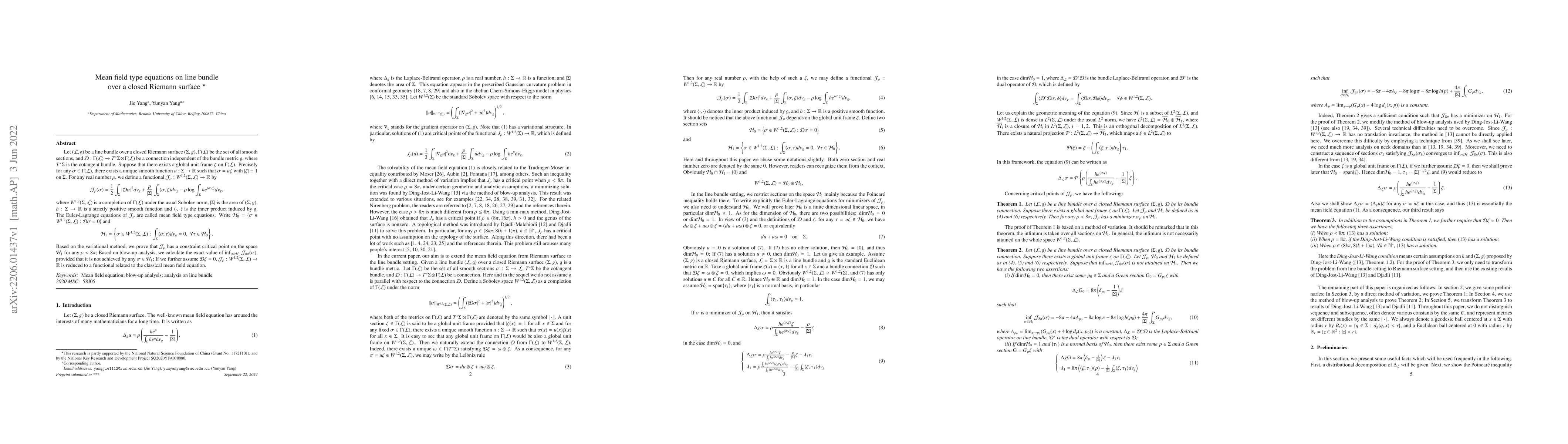 Thumbnail for Mean field type equations on line bundle over a closed Riemann surface