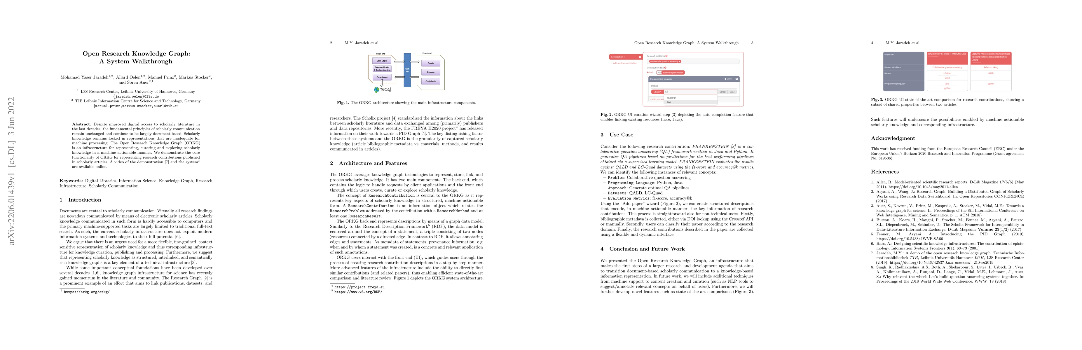 Thumbnail for Open Research Knowledge Graph:A System Walkthrough