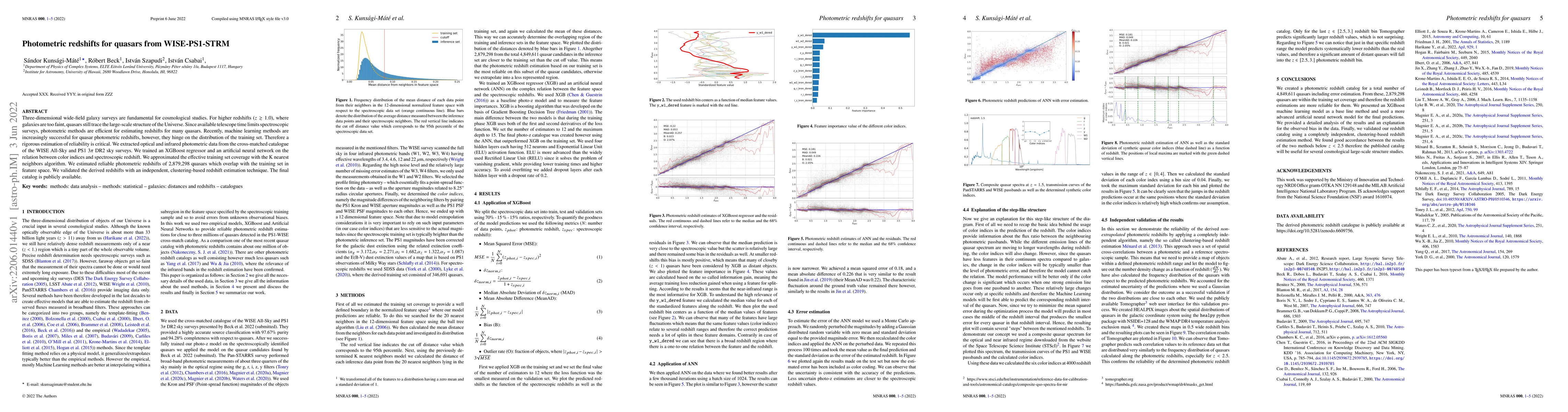Thumbnail for Photometric redshifts for quasars from WISE-PS1-STRM