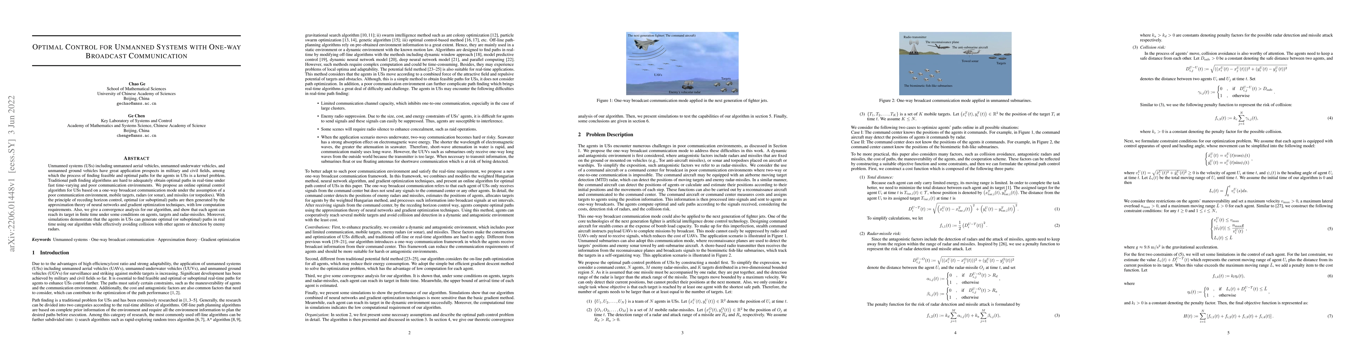 Thumbnail for Optimal Control for Unmanned Systems with One-way Broadcast
  Communication