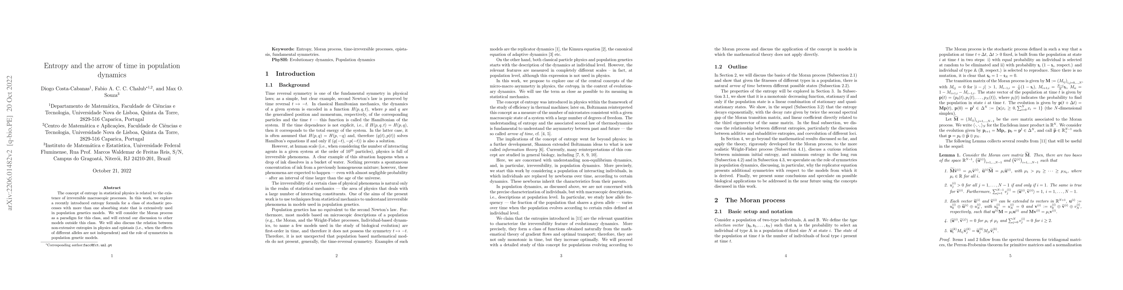 Thumbnail for Entropy and the arrow of time in population dynamics
