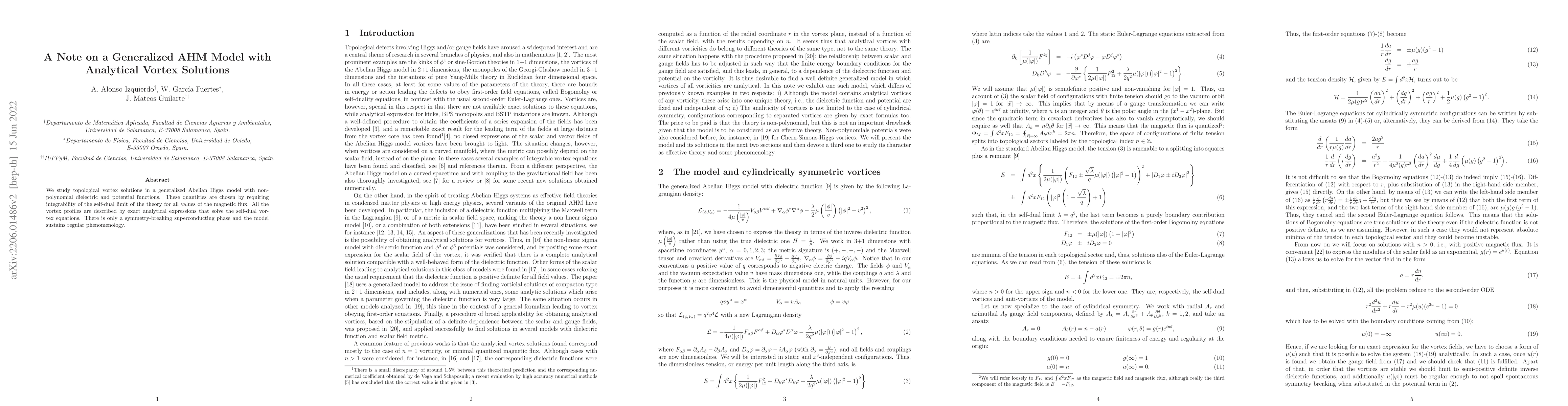 Thumbnail for A Note on a Generalized AHM Model with Analytical Vortex Solutions
