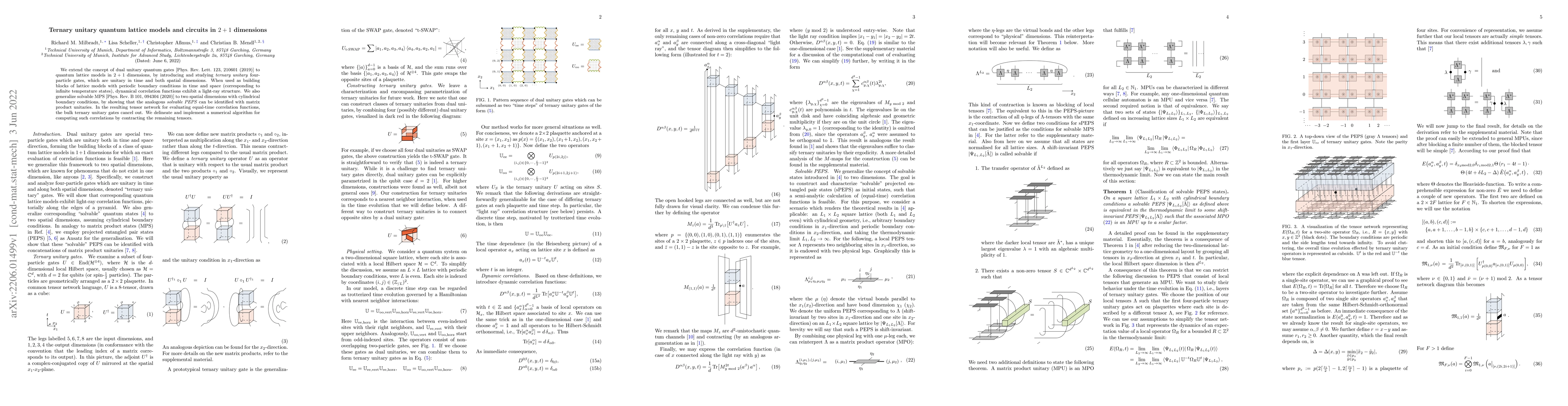 Thumbnail for Ternary unitary quantum lattice models and circuits in $2 + 1$
  dimensions