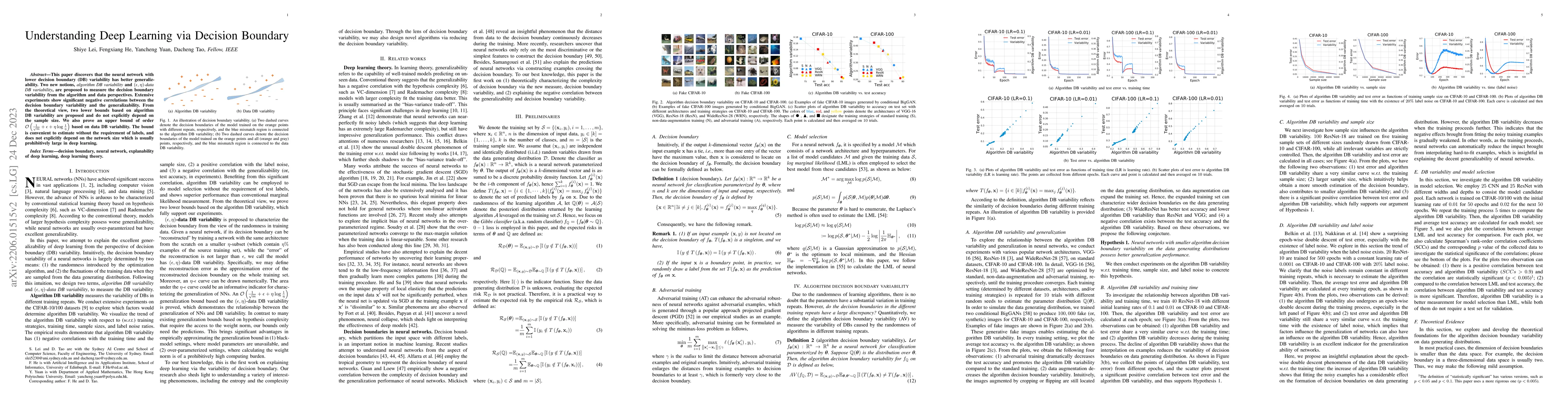 Thumbnail for Understanding Deep Learning via Decision Boundary