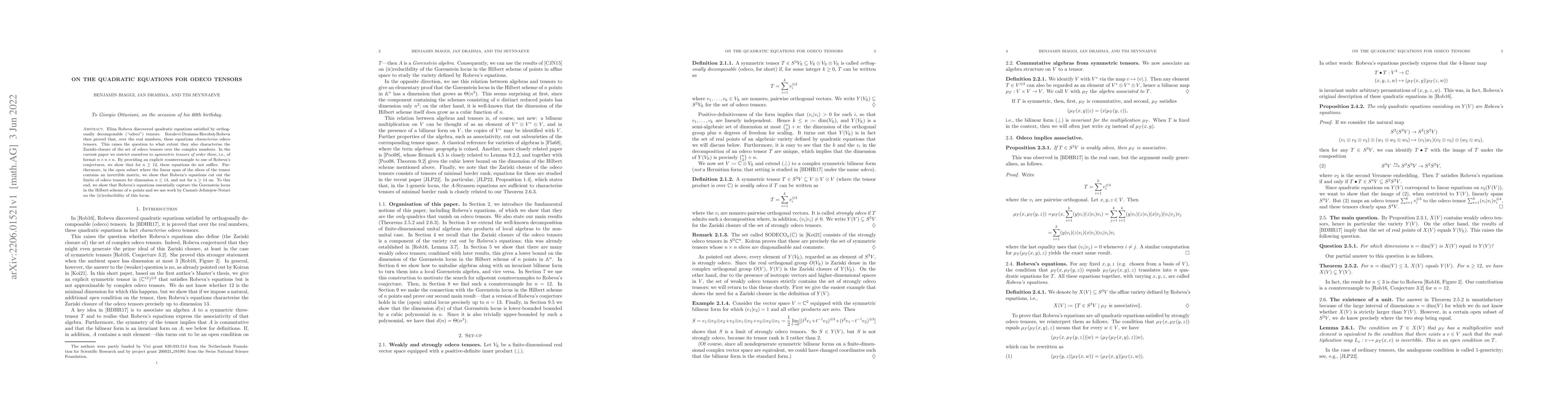 Thumbnail for On the quadratic equations for odeco tensors