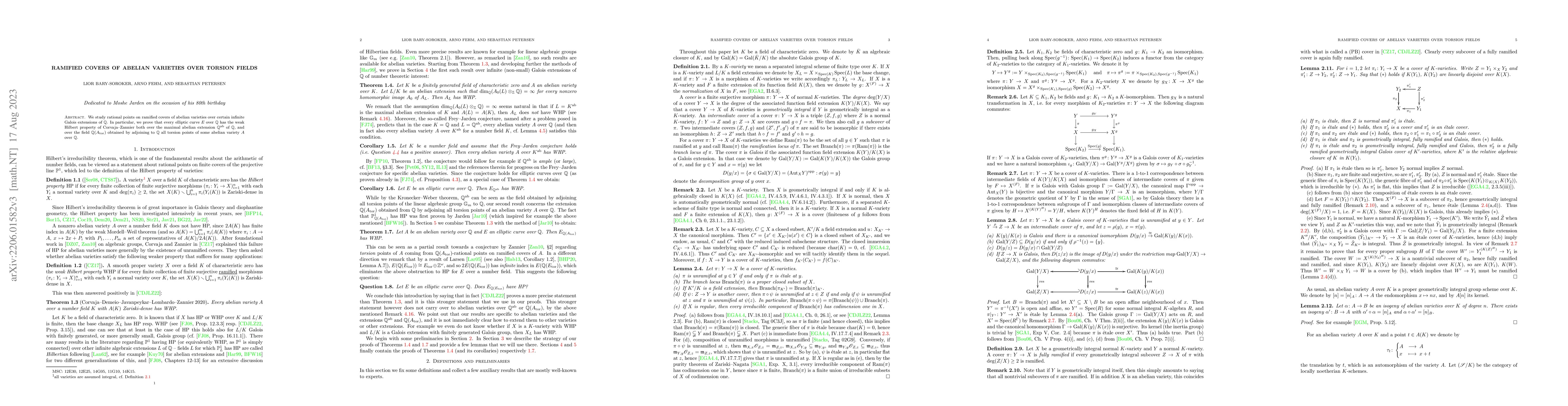 Thumbnail for Ramified covers of abelian varieties over torsion fields