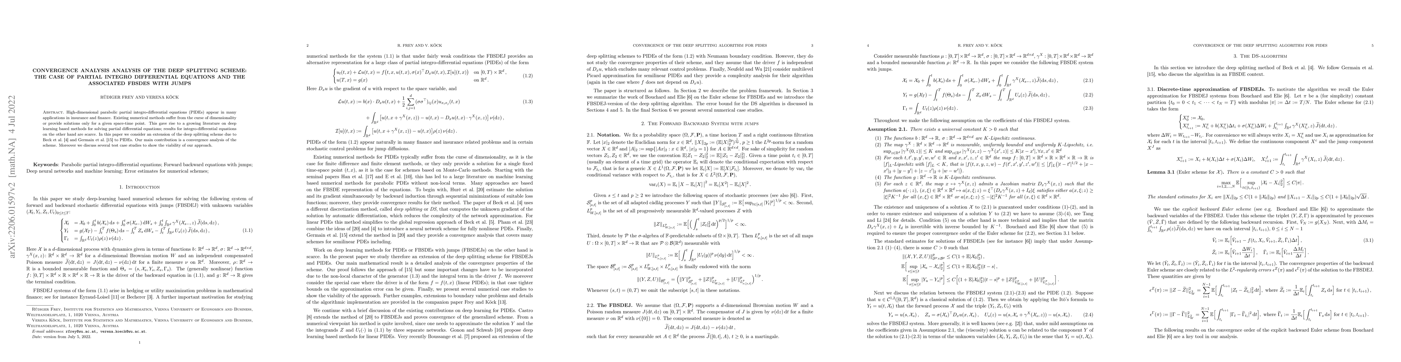 Thumbnail for Convergence Analysis of the Deep Splitting Scheme: the Case of Partial
  Integro-Differential Equations and the associated FBSDEs with Jumps