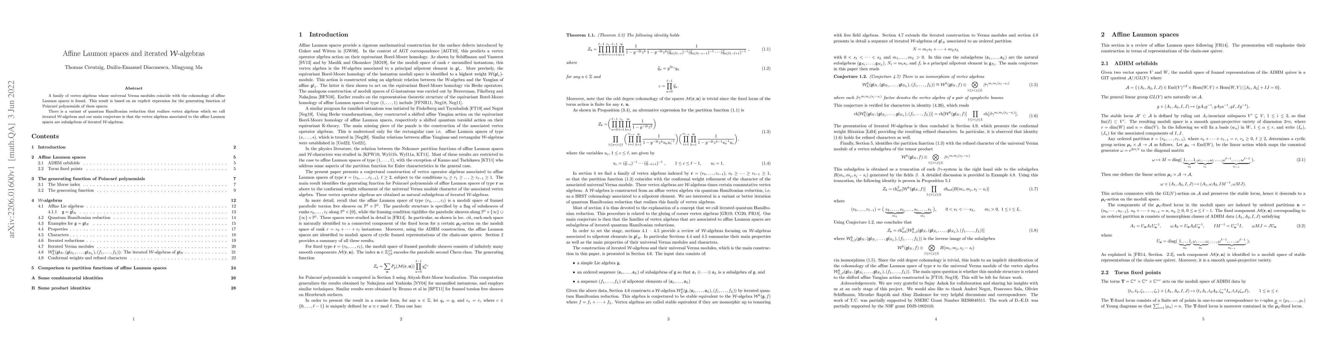 Thumbnail for Affine Laumon spaces and iterated W-algebras