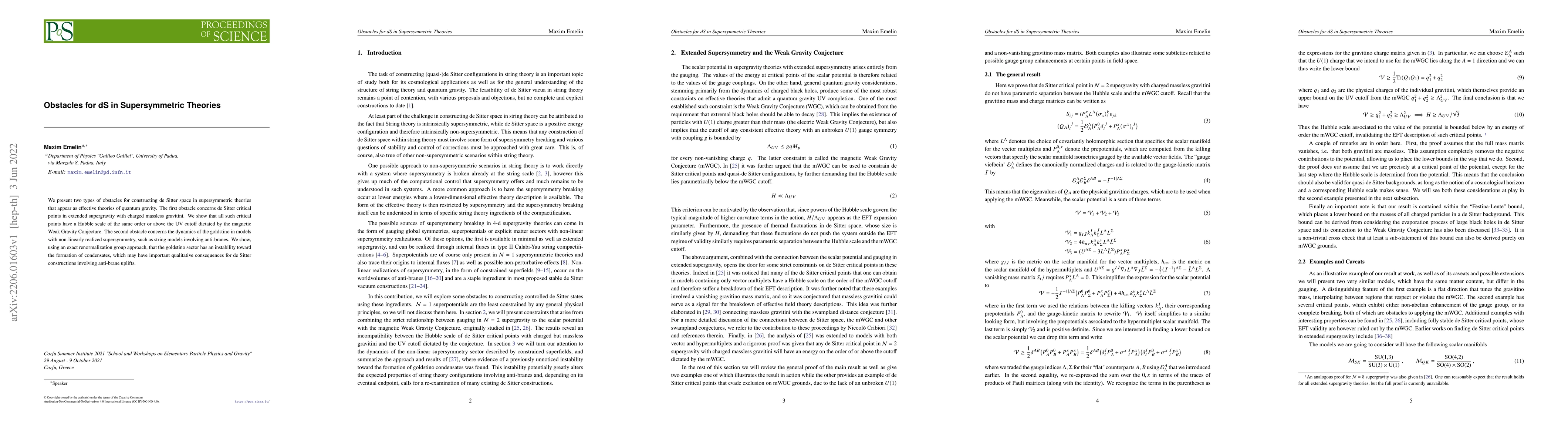 Thumbnail for Obstacles for dS in Supersymmetric Theories