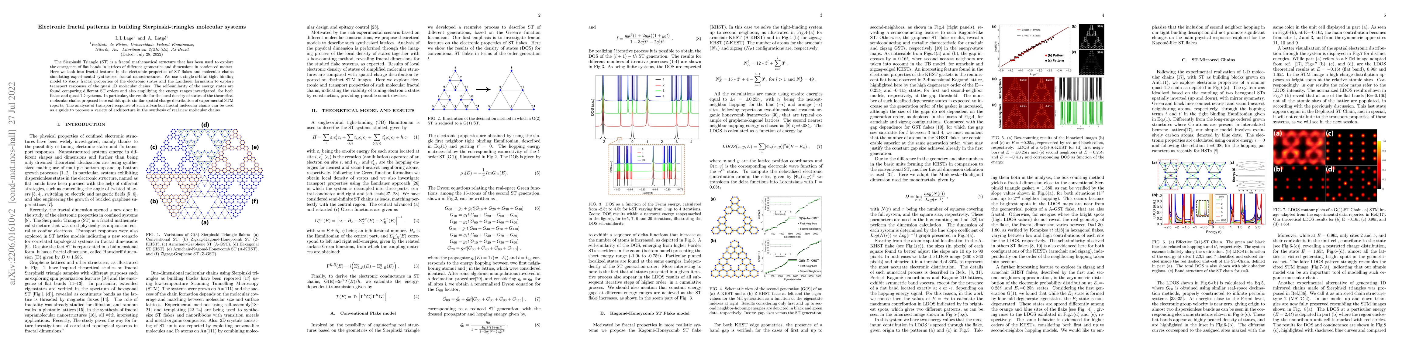 Thumbnail for Electronic fractal patterns in building Sierpinski-triangles molecular
  systems