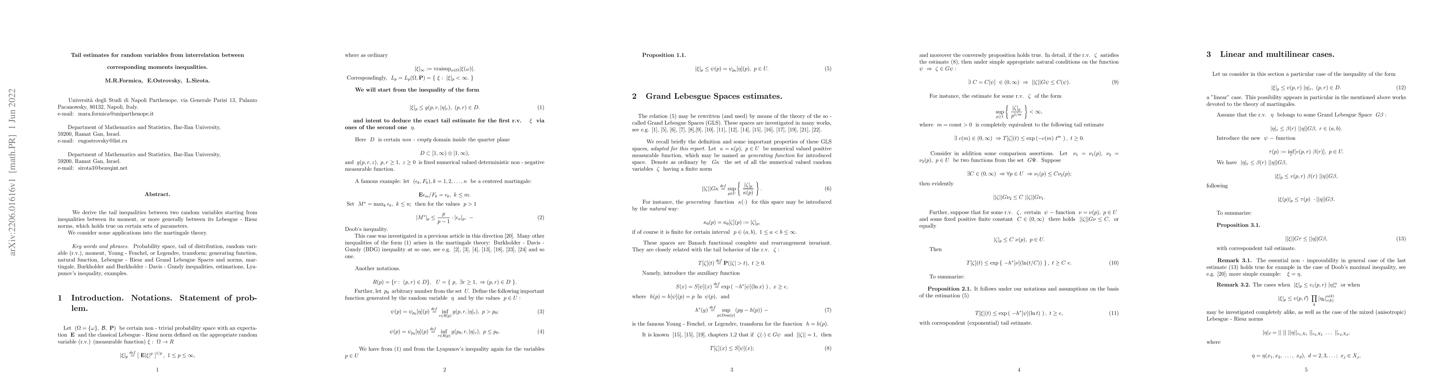 Thumbnail for Tail estimates for random variables from interrelation between
  corresponding moments inequalities