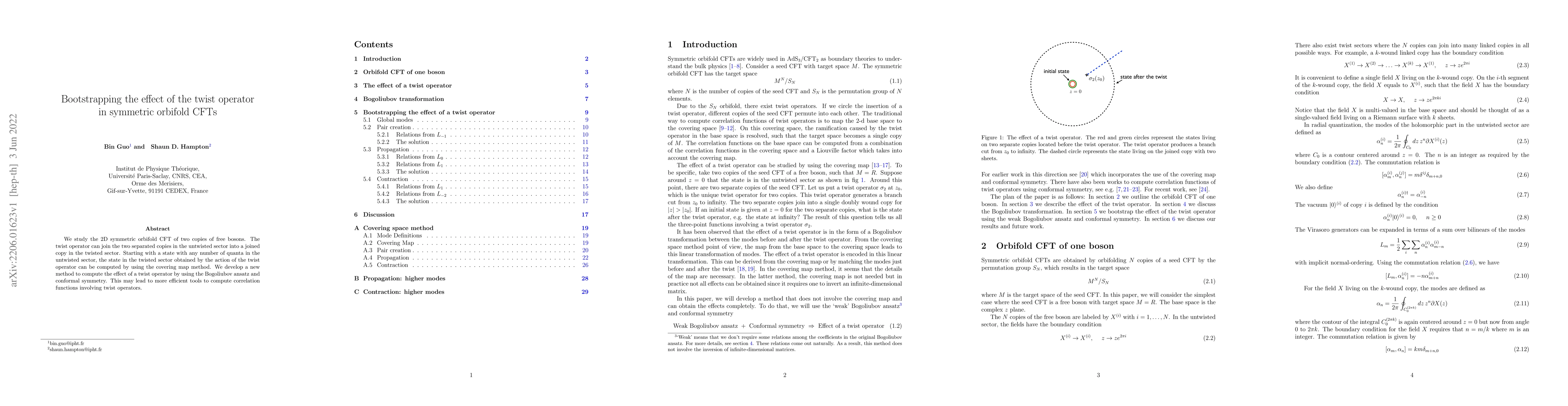 Thumbnail for Bootstrapping the effect of the twist operator in symmetric orbifold
  CFTs