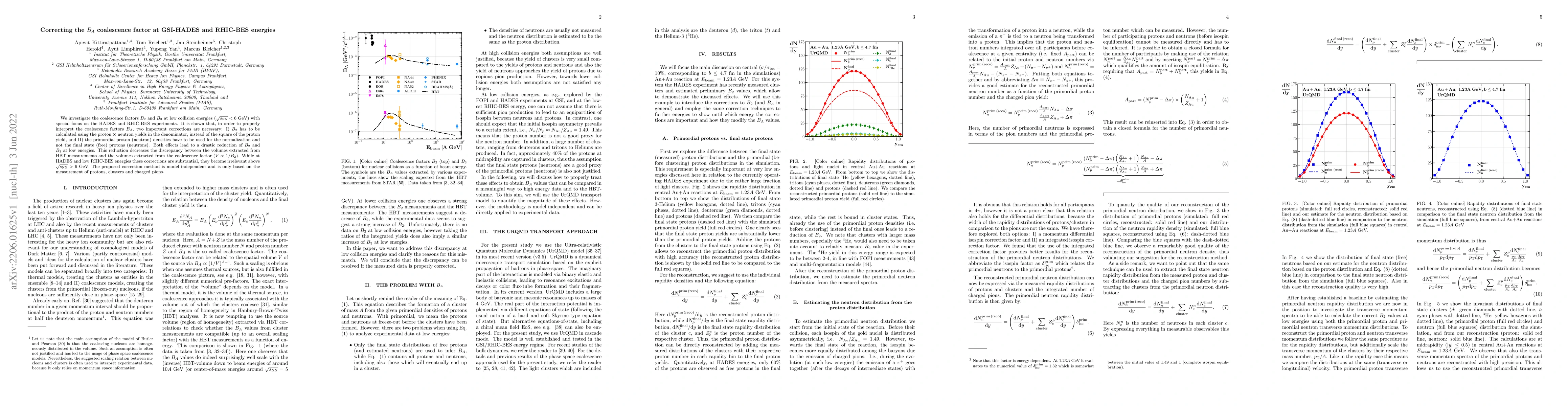 Thumbnail for Correcting the $B_A$ coalescence factor at GSI-HADES and RHIC-BES
  energies