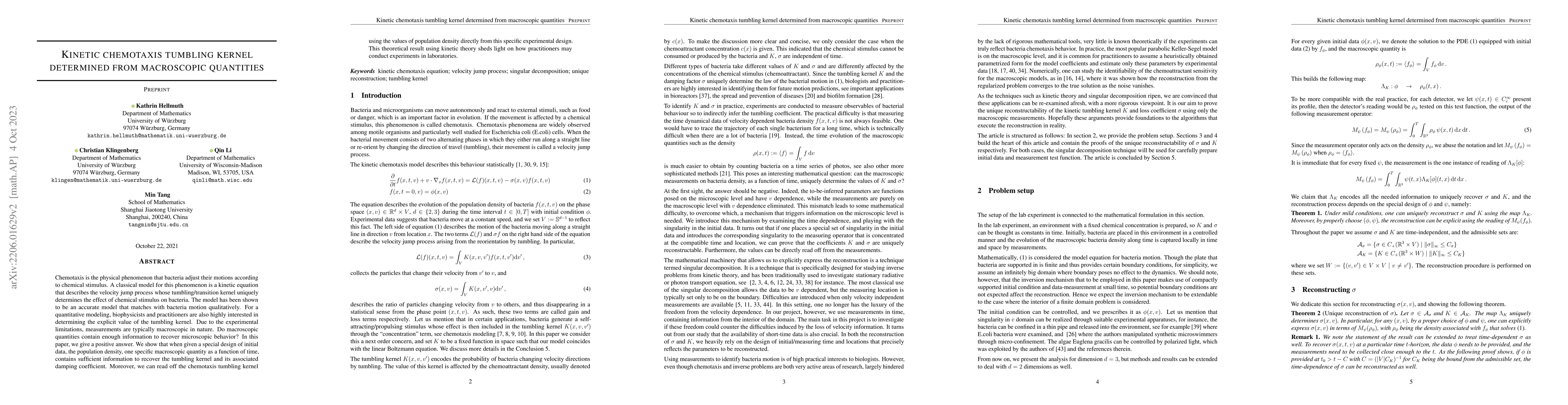 Thumbnail for Kinetic chemotaxis tumbling kernel determined from macroscopic
  quantities