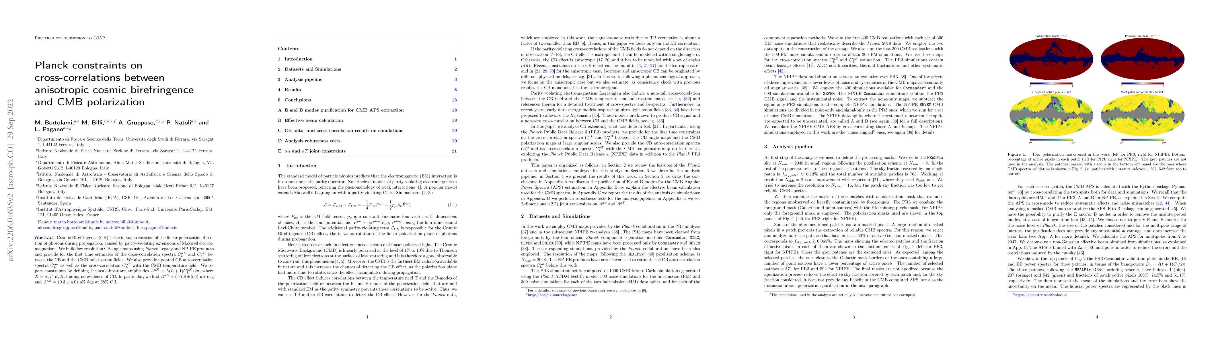Thumbnail for Planck constraints on cross-correlations between anisotropic cosmic
  birefringence and CMB polarization
