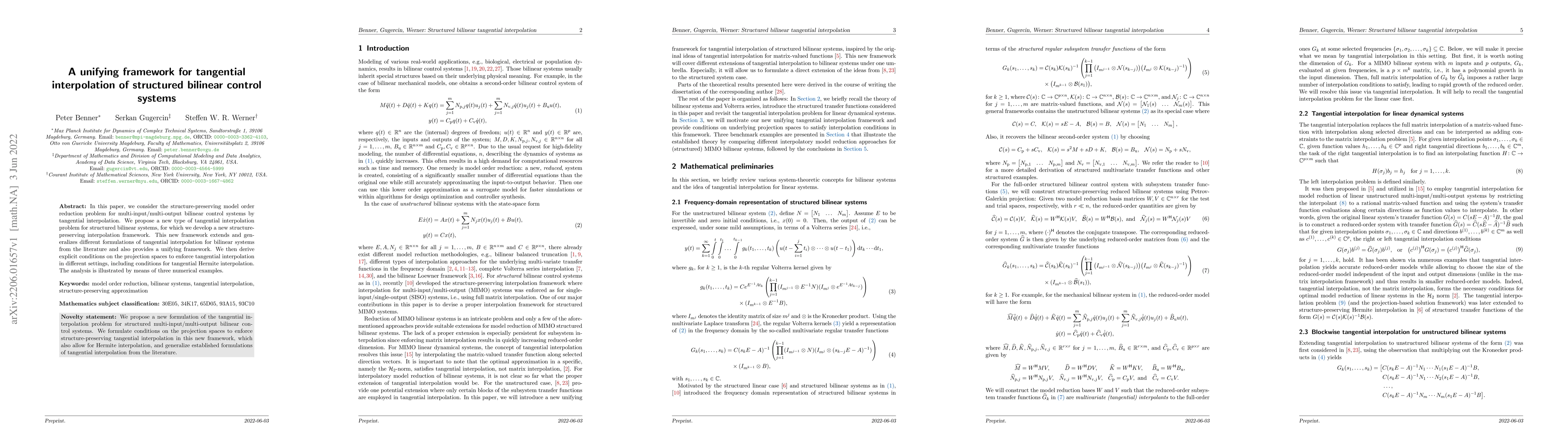Thumbnail for A unifying framework for tangential interpolation of structured bilinear
  control systems