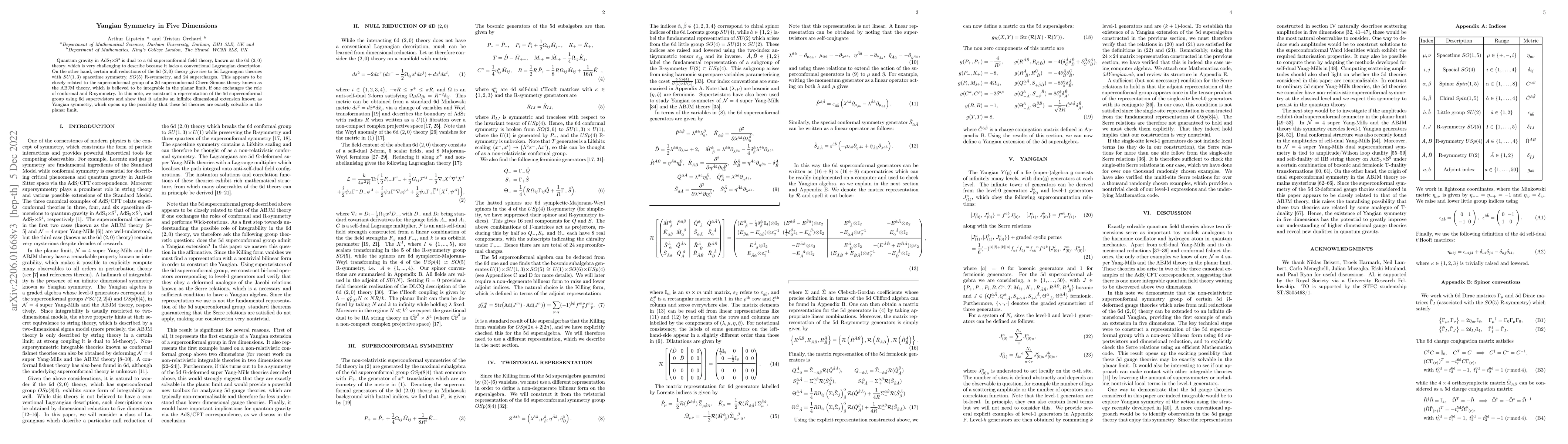 Thumbnail for Yangian Symmetry in Five Dimensions