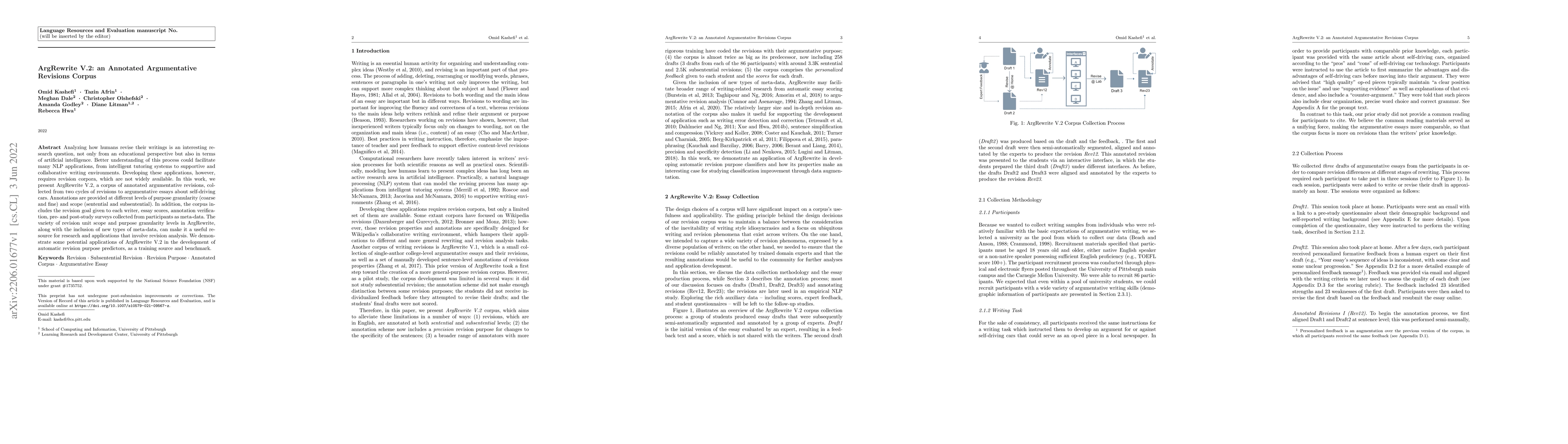 Thumbnail for ArgRewrite V.2: an Annotated Argumentative Revisions Corpus