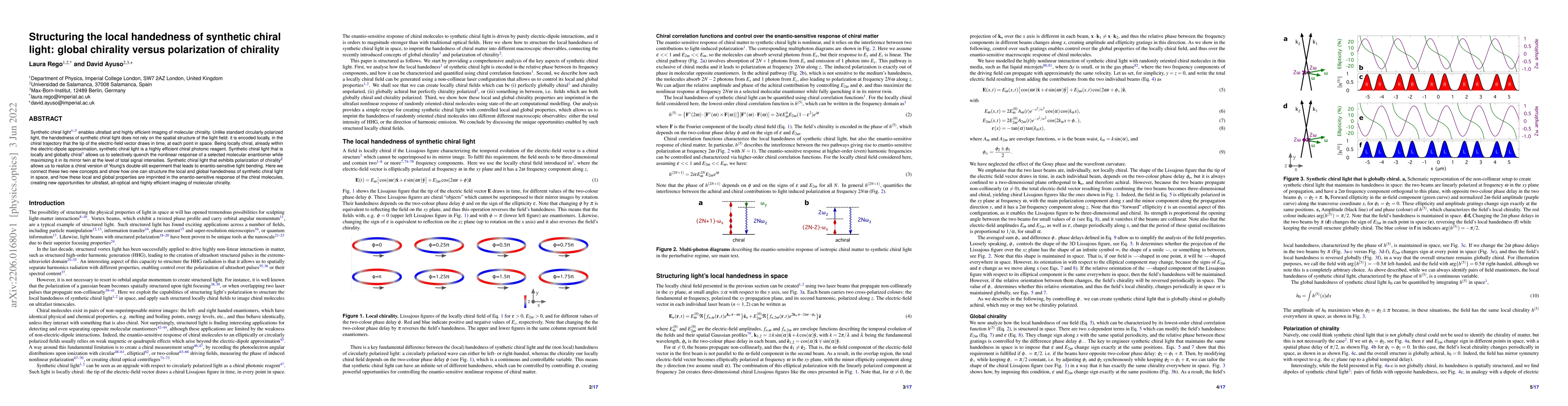 Thumbnail for Structuring the local handedness of synthetic chiral light: global
  chirality versus polarization of chirality