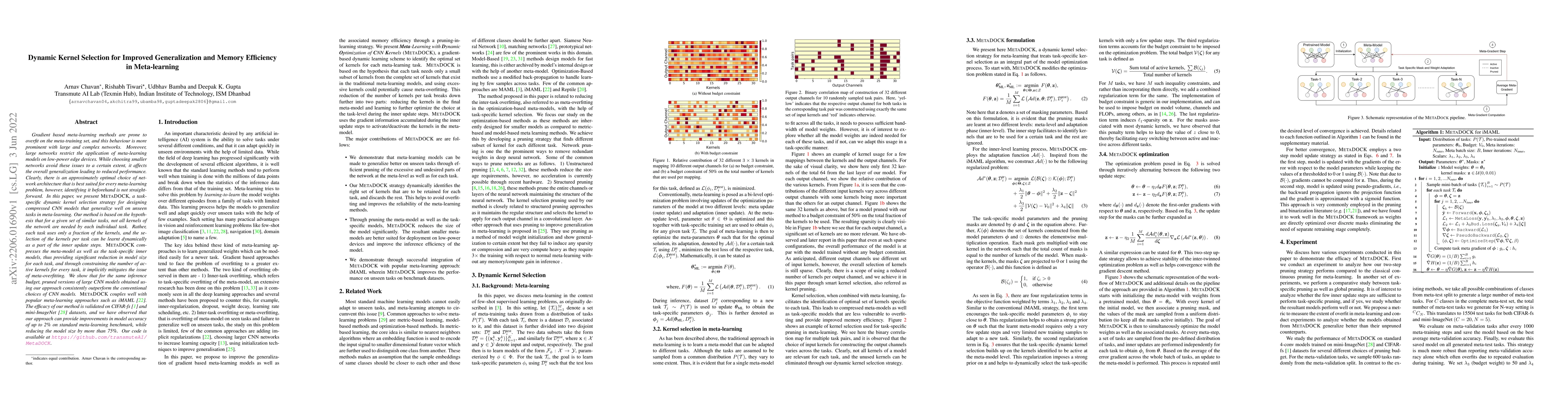 Thumbnail for Dynamic Kernel Selection for Improved Generalization and Memory
  Efficiency in Meta-learning