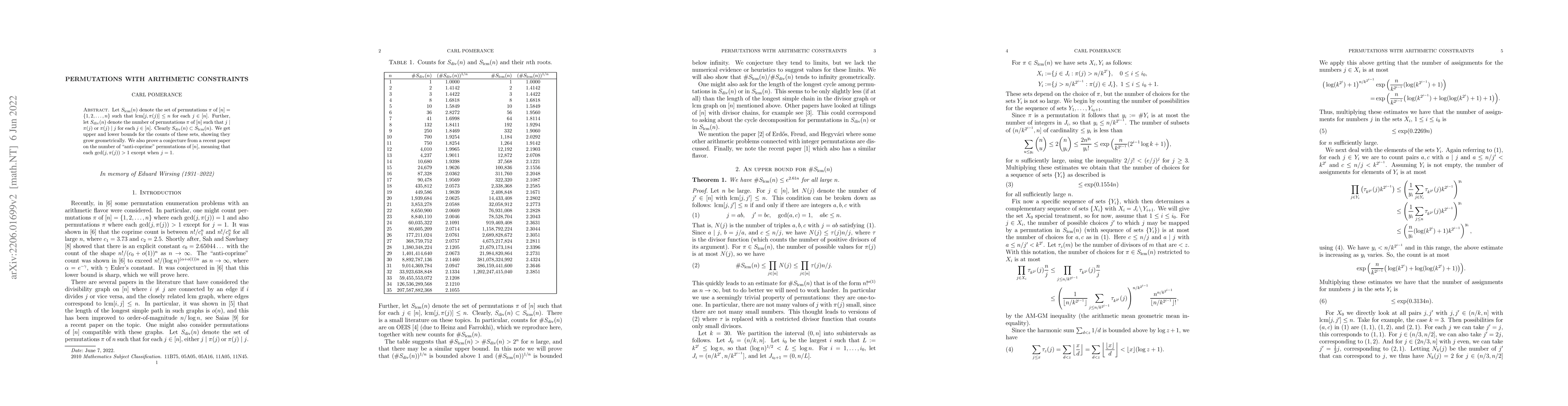 Thumbnail for Permutations with arithmetic constraints