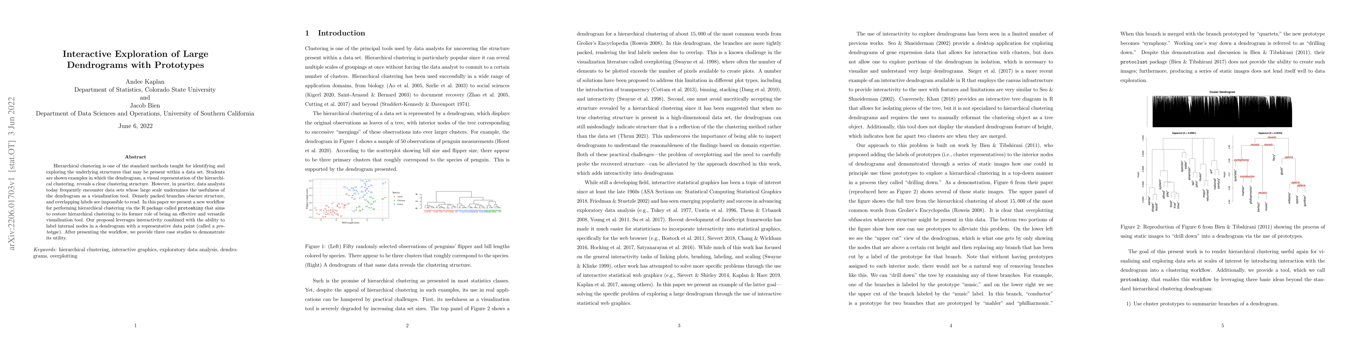 Thumbnail for Interactive Exploration of Large Dendrograms with Prototypes