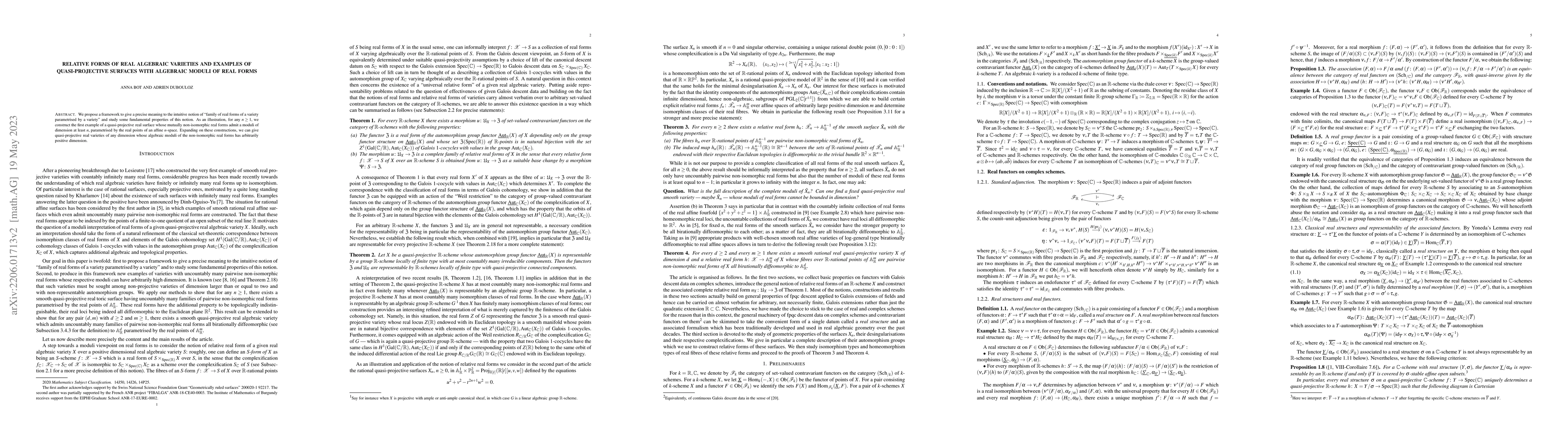 Thumbnail for Relative forms of real algebraic varieties and examples of
  quasi-projective surfaces with algebraic moduli of real forms