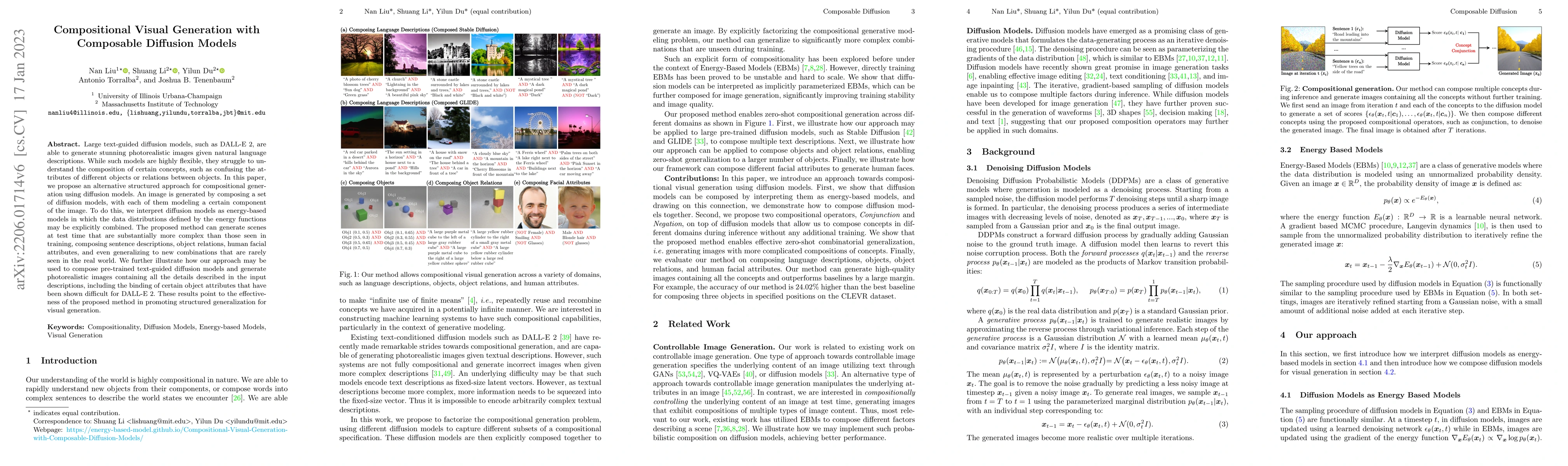 Thumbnail for Compositional Visual Generation with Composable Diffusion Models