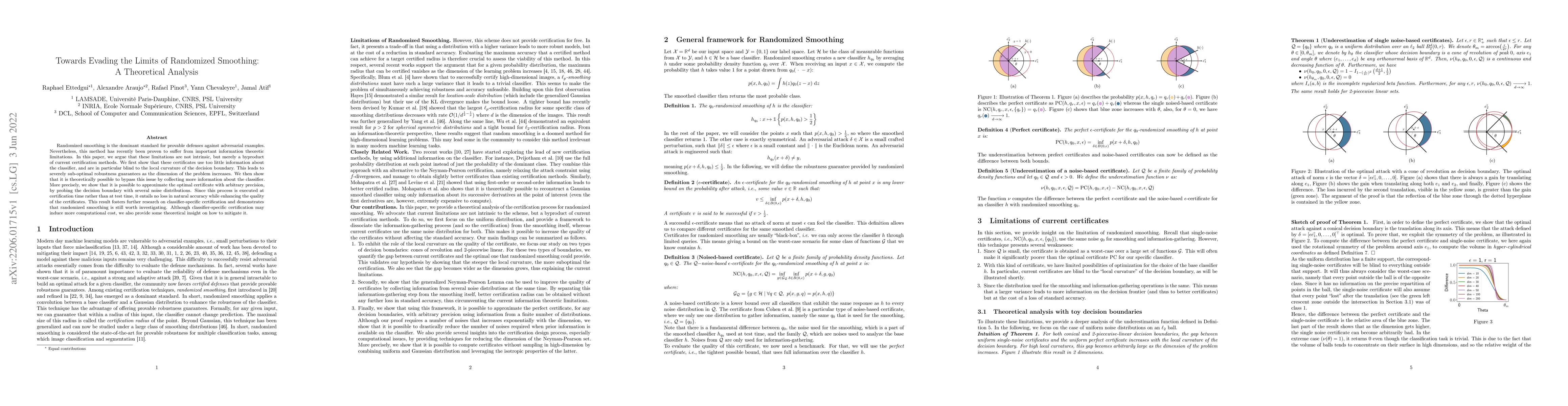 Thumbnail for Towards Evading the Limits of Randomized Smoothing: A Theoretical
  Analysis