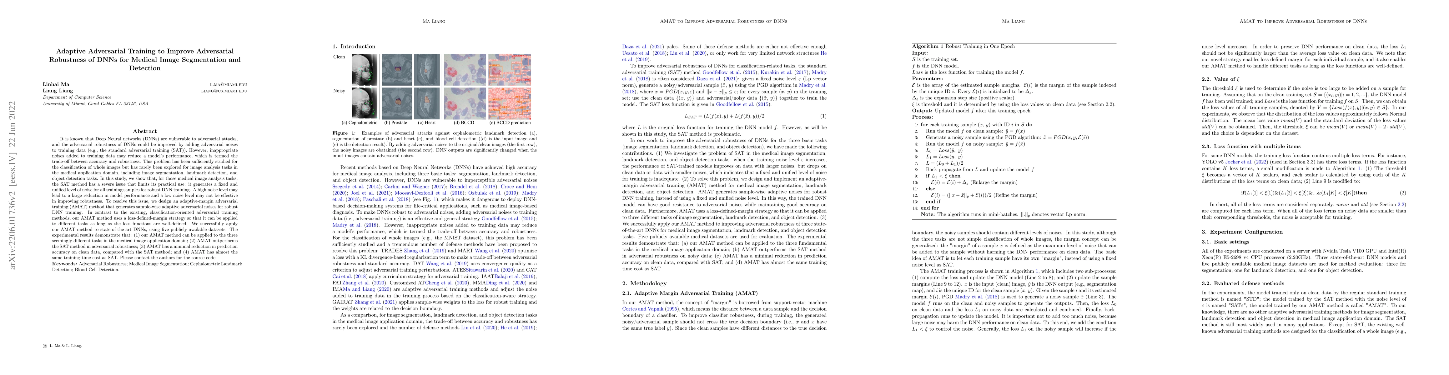 Thumbnail for Adaptive Adversarial Training to Improve Adversarial Robustness of DNNs
  for Medical Image Segmentation and Detection