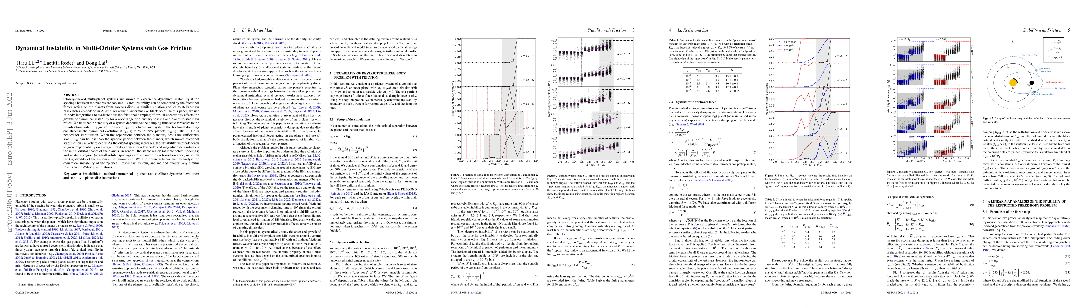 Thumbnail for Dynamical Instability in Multi-Orbiter Systems with Gas Friction