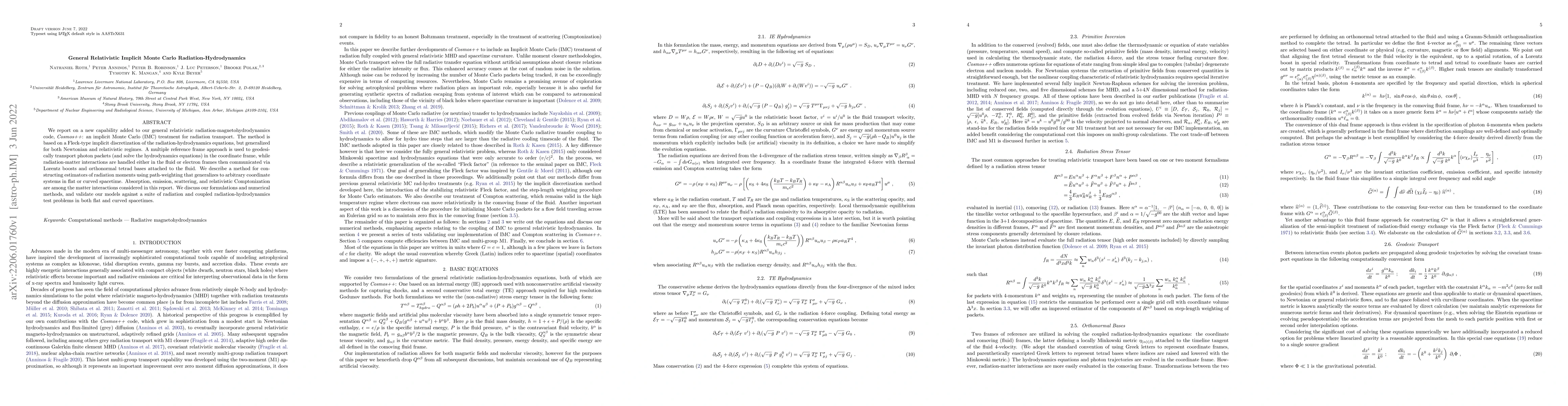 Thumbnail for General Relativistic Implicit Monte Carlo Radiation-Hydrodynamics